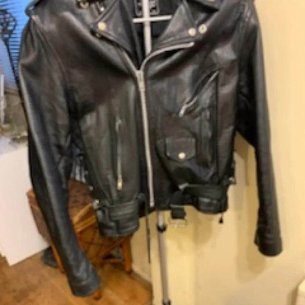 Vintage Moto Black Leather Jacket from The Antique Boutique